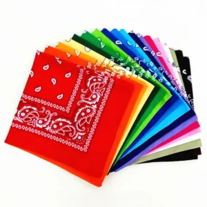 1/4/8pcs Fashion Hip Hop 100% Cotton Bandana Square Scarf 55cm*55cm Black Red Paisley Headband Printed For Women/Men/Boys/Girls