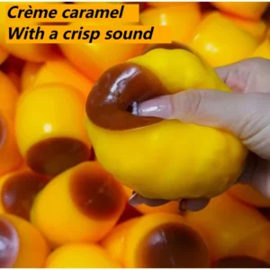 Crispy Sound Caramel Pudding Squeezing Toy Homemade DIY Handmade Squeeze Ball Non-rebound Stress Relieving Toy for Gift