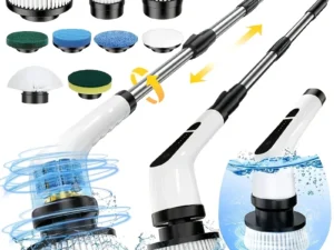 Electric Spin Scrubber – Cordless Shower Cleaner with 9 Brush Heads & Extendable Handle for Bathroom, Tub & Tile