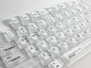 132 Keys Misty Korean Language Keycaps Misty Transparent RGB Backlit Keys for Mechanical Keyboard Replacement