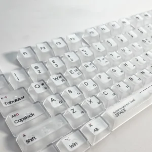 132 Keys Misty Korean Language Keycaps Misty Transparent RGB Backlit Keys for Mechanical Keyboard Replacement
