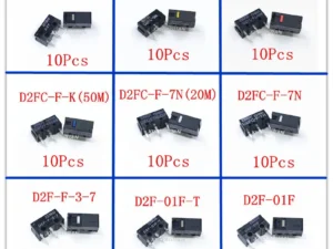 10Pcs Origina mouse micro switch D2FC-F-7N 20M OF D2FC-F-K(50M) D2F D2F-F D2F-L D2F-01 D2F-01FL D2F-01F-T D2F-F-3-7 Mouse Button