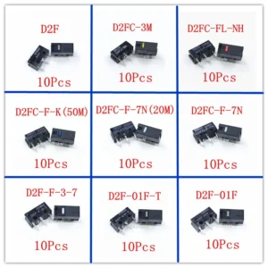 10Pcs Origina mouse micro switch D2FC-F-7N 20M OF D2FC-F-K(50M) D2F D2F-F D2F-L D2F-01 D2F-01FL D2F-01F-T D2F-F-3-7 Mouse Button
