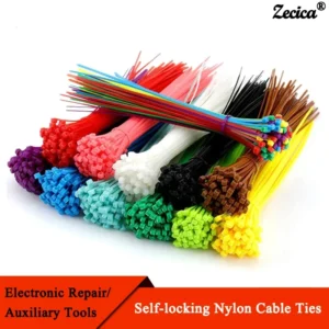 Cable Ties Nylon Self Locking 100/150/200mm Multicolour Plastic Zip Wire Binding Wrap Straps DIY Cable Fasten Organiser