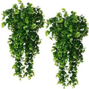 1Pcs Artificial 5Forks Rattan Eucalyptus Wall Hanging Simulation Greenery Fake Hanging Plants Vine Diy Home Outdoor Decor Plant