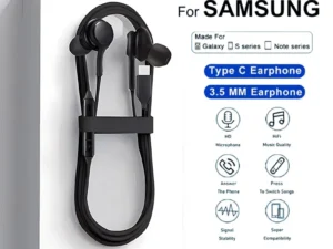 Type C Wired Earphone For Samsung Galaxy S23 S21 S22 Ultra Plus 3.5 mm Earbuds Headphones A54 A34 A53 A53 Accessories