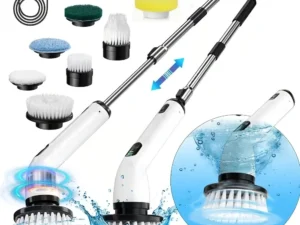 9-in-1 Electric Rotating Cleaning Brush with Telescopic Handle 8 Brush Heads USB Rechargeable for Home Car Christmas Gift
