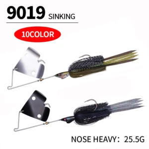 New Style 25.5G Spinnerbait Bladed Swimbait Jig Head Silicone Skirt Carp Fishing Buzz Artificial Bait Metal Spoon Jigging Lure