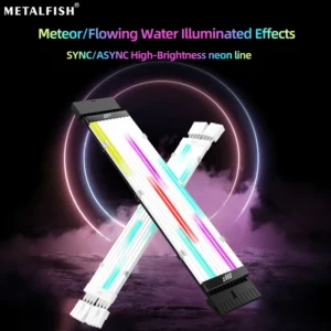 METALFISH ARGB Extension Cable For Computer Power Supply Motherboard 24PIN GPU 8PIN Light Strip  ARGB Sync/Asyn Optional