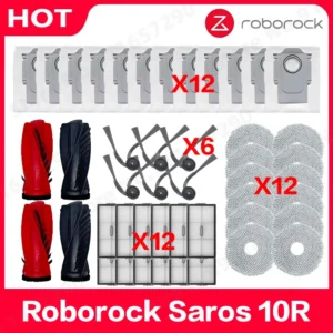 Roborock Saros 10R Spare Parts Main Side Brush Hepa Filter Mop Cloth Dust Bag Accessories Robot Vacuums Kit
