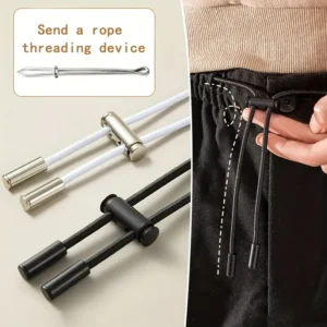 2M Strong Elastic Band Sweatpants Waist Drawstring Strap With Threading Device ,Cord Lock Stopper DIY Sewing Band Accessories