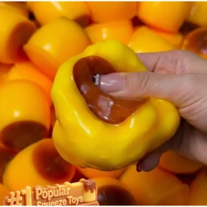 Pudding-shaped Squeeze Ball Caramel Crunchy Handmade Squishy Portable Diy Fidget Accessory For Stress Relief & Cute Desk Play