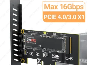 JEYI M.2 NVME SSD to PCIE X1 Adapter Card, 2280 SSD PCIe 3.0 4.0 Expansion Card for Desktop PC, PCI-E GEN4 16Gbps Full Speed SK1