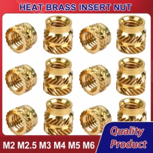 M2 M2.5 M3 M4 M5 M6 Brass Insert Nut Hot Melt Heat Knurled Embed Injection Copper Insertnut 3D Print Plastic Board Nuts Inserts