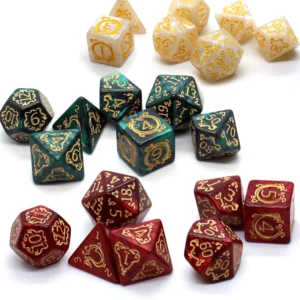 7-piece Dragon Pattern DND Dice Set, Multi sided D4 D6 D8 D10 D12 D20 Dices Ideal Gift for Desktop Games, Birthdays, and Festiva