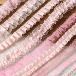 2meters Pink Lace Ribbons Trim For Party Dress Decor Fabric DIY Apparel Sewing Supplies Clothing Collar Cuff Needlework Crafts