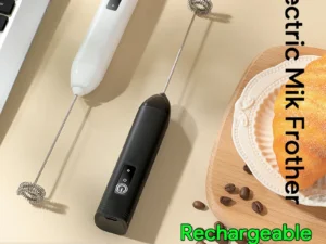 Electric Milk Frother USB Rechargeable Handheld Egg Beater 3 Speeds Foam Maker Mixer Coffee Drink Frothing Wand Foamer Kitchen