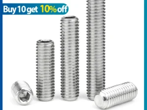2-50pcs Hex Socket Set Screw Flat Point Grub Screw M2 M2.5 M3 M4 M5 M6 M8 M10 M12 Stainless Steel Hexagon Headless Set Screw