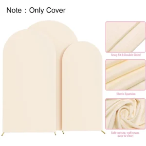 1Pc Arch Stand Cover Wedding Flower Door Decoration Polyester Elastic Set Background Cover Prop Used for Banquet (Without Shelf)