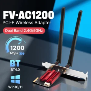 FENVI WIFI 5 AC1200 Wireless Adapter Bluetooth 4.0 Dual Band 2.4G/5GHz PCI-E 802.11AC Network Card Lan Receiver for Win7/10/11