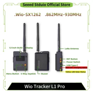 Wio Tracker L1 Pro Meshtastic Node MeshCore LoRa Mesh Communication 868MHz 915Mhz 1.3inch OLED Display Battery nRF52840 L76K GPS