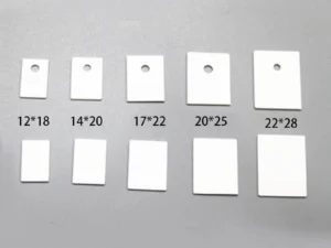 TO-3P/220/247 12/14/17/20*18/20/22/25*0.6/1mm Hole Aluminum Oxide Alumina Insulation Thermal Conductive Ceramic Pad Gasket Sheet