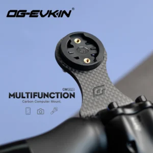 OGEVKIN Bike Stem Extension Carbon Computer Mount Holder Rack for GPS/Cycling Computer/Camera/Light Bicycle Accessories 3K Black