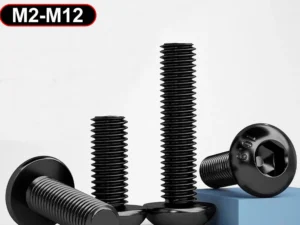 M2 M2.5 M3 M4 M5 M6 M8 M10 M12 Round Button Head  Allen Cap Screw Bolt Black Grade 10.9 Carbon Steel Hexagon Screw 1Pcs-150Pcs
