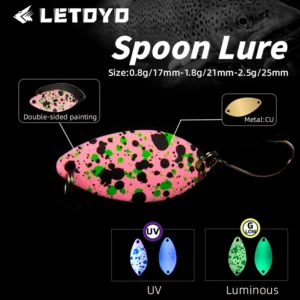 LETOYO 0.8/1.8/2.5g Mini Spoon Lure Luminous Spoon Bait UV Spinner Lure Hard Lure Artificial Bait Perch Fishing Lure Area Trout