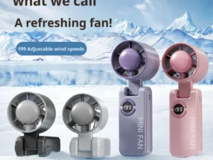 2026 New Portable Handheld Fan199 High-speed Powerful Adjustable Turbo USB RechargeableFans LED Display MINI Turbo Fan
