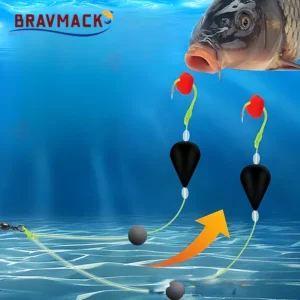 1PCS Inverted Bottom Double Hook Fishing Float Set - High Sensitivity, Suitable for Sea and Freshwater Fishing