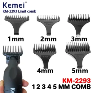 Kemei Hair Trimmer Limit Comb Universal Black Guards Hairdresser Hair Cutting Guide for KM-2293 KM-2299 1 2 3 4 5mm Comb 4pcs oi