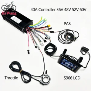 1000W-2000W 30A/40A sine wave controller with S966 LCD PAS and Throttle,36V 48V 64V for UART 2 E-mountain bike motorcycle repair