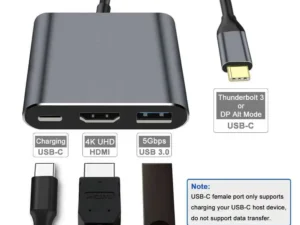 3-in-1 USB-C Hub:type-c 3in 1 PD100W+HDMI(4K/30Hz)+USB3.0