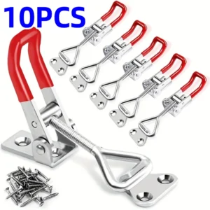 10/2pcs Adjustable Toggle Clamp Latch Heavy Duty Toggle Latches Holding Capacity Pull Latch Clamp For Smoker Lid Jig Tool Box Ca