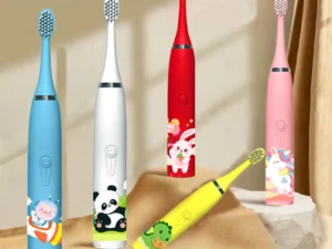 Children's Electric Toothbrush Cartoon Kids With Replacement Head Ultrasonic  IPX7 Waterproof Rechargeable Sonic Toothbrush