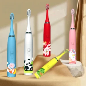Children's Electric Toothbrush Cartoon Kids With Replacement Head Ultrasonic IPX7 Waterproof Rechargeable Sonic Toothbrush