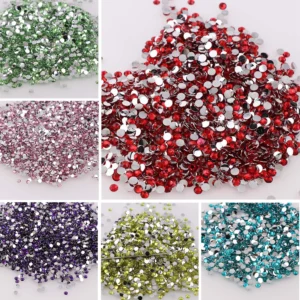 1000pcs Non Hot Fix Rhinestones 2/3/4mm Round Resin Flatback Crystal Rhinestone DIY Nail Art Jewelry Garment Decorations Glue On
