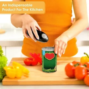 QuickSpin Cordless Electric Can Opener Battery Powered One Touch Auto Open No Manual Effort (Perfect for Kitchen & Camping)