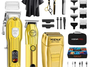 HINEA Hair cutting machine hair clipper Professional Rechargeable USB Hair Clipper Set with Display (Gold) for men Beauty tools