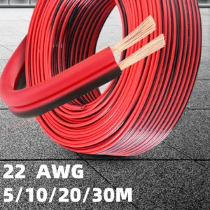 5/10/20/30m 2pin 22 AWG UL2468 2*0.5mm Extension Cable use for 12v 24v LED Strip Tape String Connect Electric Wire