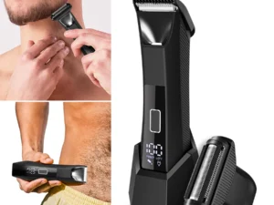 Groin & Body Hair Trimmer-Dual-Head SkinSafe Trimmer & Foil Blades, Waterproof Wet/Dry Groomer, USB-C Rechargeable trimmer