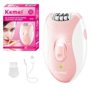 Kemei Women Epilator Electric Hair Removal Facial Body Lady Bikini,Legs,Arms,Armpit Hair Remover Underarms Rechargeable