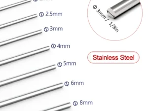 2pcs 304 Stainless Steel Solid Round Rod Lathe Bar Stock Assorted for DIY Craft Tool Diameter 2mm 3mm 4mm 5mm 6mm 8mm