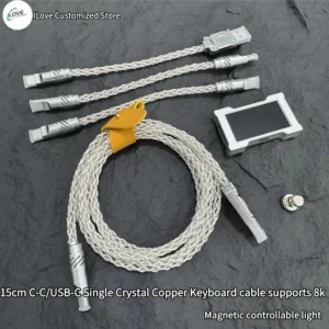 8k keyboard cable Single crystal copper Magnetic controllable lights for Esports hub/HMlab hub 15cm C-C/15cm/1.3m USB-C