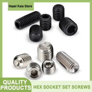 10 - 60pcs DIN916 304 Stainless Steel Grade 12.9 Carbon Steel Hex Socket Set Screws Grub Screw Bolt M1.6 M2 M2.5 M3 M4 M5 M6 M8