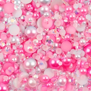 10g Mix Size Jelly Resin Flatback Rhinestone AB Imitation Pearl Beads For Nail Art DIY Cup Crafts Decor