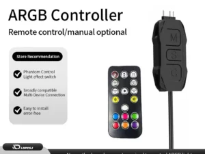 LDPCSJARGBController 5V 3pin To SATA Power Supply Mini RGB Controller 3PIN Hub For Computer Cpu Case Cool Fan LED Light Radiator