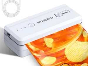 Portable 2-in-1 Mini Bag Sealer with Heat Seal & Cutter Magnetic Handheld Chip Bag Sealer for Snacks Candies Food Storage