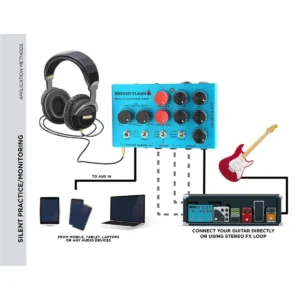 A07R MOSKYAUDIO Audio Bright Flame Multi Guitar Amp Simulator Pedal Stereo Cabinet Sim Box Preamp DI Box Effect Pedal